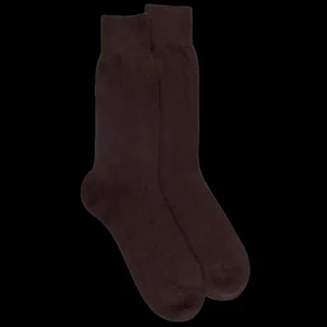 Homme Doré Doré Chaussettes^Chaussettes homme en laine et cachemire - Marron Chocolat
