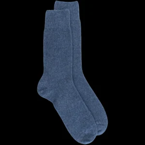 Homme Doré Doré Chaussettes^Chaussettes homme en laine et cachemire - Bleu jean