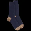 Homme Doré Doré Chaussettes^Chaussettes homme en laine polaire - Bleu marine & seigle