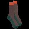 Homme Doré Doré Chaussettes^Chaussettes homme en laine à motif à trois couleurs - Gris & orange henné