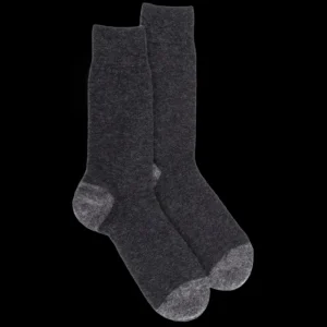 Homme Doré Doré Chaussettes^Chaussettes homme en laine polaire - Gris anthracite & Gris oxford