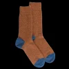 Homme Doré Doré Chaussettes^Chaussettes homme en laine polaire - Orange écureuil & Bleu saphir