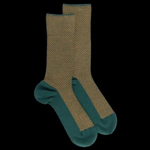 Homme Doré Doré Chaussettes^Chaussettes homme en laine sans bord élastique à motif géométrique - Gris-vert Fer & Safran