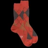 Homme Doré Doré Chaussettes^Chaussettes homme en laine mérinos à motif à losanges - Orange henné & Orange écureuil