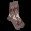 Homme Doré Doré Chaussettes^Chaussettes homme en laine mérinos à motif à losanges - Brun loutre & Beige Sable
