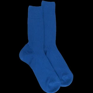 Homme Doré Doré Chaussettes^Chaussettes homme en laine mérinos côtelées - Bleu France