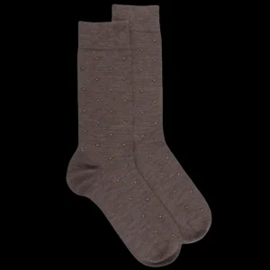 Homme Doré Doré Chaussettes^Chaussettes homme en laine à motif cravaterie - Brun loutre