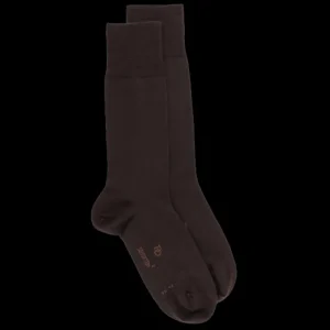 Homme Doré Doré Chaussettes^Chaussettes homme en laine et coton - Marron Chocolat