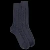 Homme Doré Doré Chaussettes^Chaussettes homme en laine à motif torsadés - Bleu corsaire