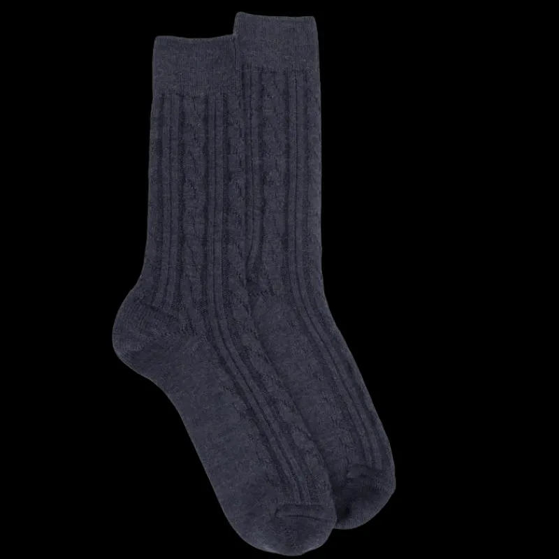 chaussettes_homme_en_lain_0-8.webp Homme Doré Doré Chaussettes^Chaussettes homme en laine à motif torsadés - Bleu corsaire