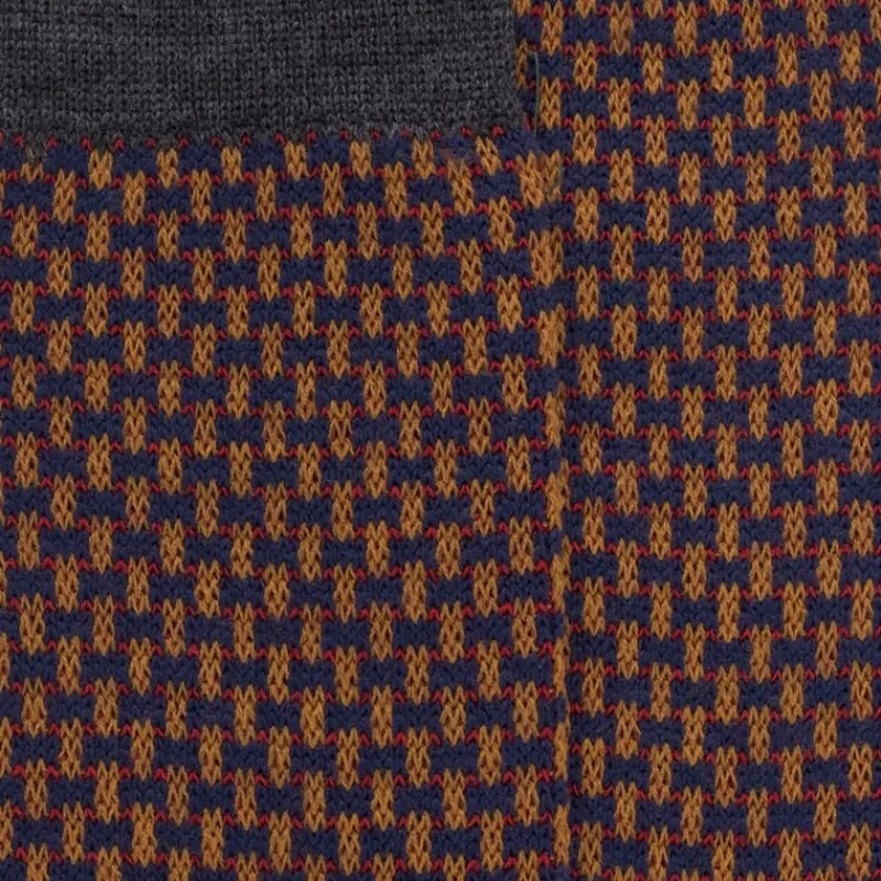 chaussettes_homme_en_lain_1-28.webp Homme Doré Doré Chaussettes^Chaussettes homme en laine à motif à trois couleurs - Bleu caban & gris étain