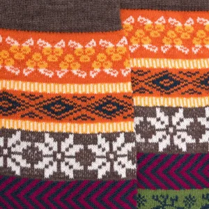 Homme Doré Doré Chaussettes^Chaussettes homme en laine à motif de Noël - Orange cognac
