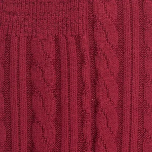 Homme Doré Doré Chaussettes^Chaussettes homme en laine à motif torsadés - Rouge pommard