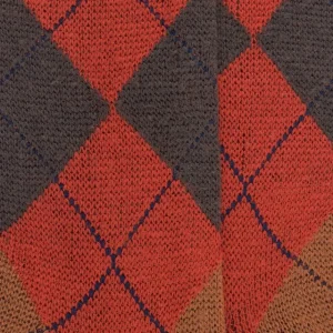 Homme Doré Doré Chaussettes^Chaussettes homme en laine mérinos à motif à losanges - Orange henné & Orange écureuil