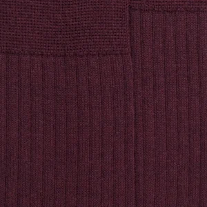 Homme Doré Doré Chaussettes^Chaussettes homme en laine mérinos côtelées - Aubergine