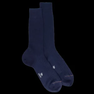 Homme Doré Doré Chaussettes^Chaussettes homme en laine mérinos extra fine - Bleu Caban