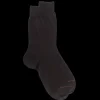 Homme Doré Doré Chaussettes^Chaussettes homme fines 100% fil d'Écosse - Couleur café