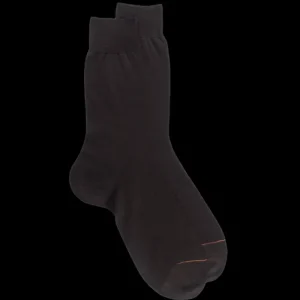 Homme Doré Doré Chaussettes^Chaussettes homme fines 100% fil d'Écosse - Couleur café