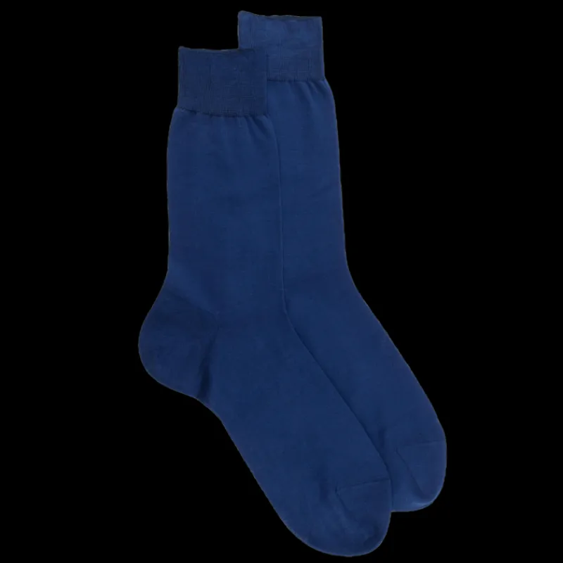 chaussettes_homme_fines___0-17.webp Homme Doré Doré Chaussettes^Chaussettes homme fines 100% fil d'Écosse - Bleu Voilier