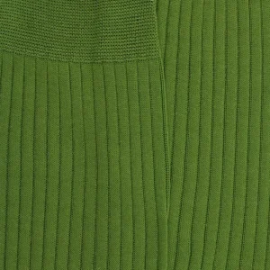 Homme Doré Doré Chaussettes^Chaussettes homme fines à côtes en fil d'Écosse - Vert Campagne