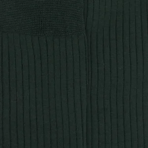 Homme Doré Doré Chaussettes^Chaussettes homme fines à côtes en fil d'Écosse - Vert thym