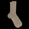 Homme Doré Doré Chaussettes^Chaussettes homme jambe sensible sans bord élastique en fil d'Ecosse - Terre kaki