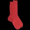 Homme Doré Doré Chaussettes^Chaussettes homme luxe en pur coton égyptien - Rouge ponceau
