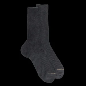 Homme Doré Doré Chaussettes^Chaussettes homme luxe en pur fil d'écosse extra fin - Gris anthracite