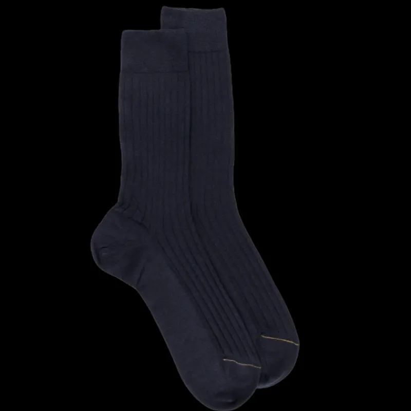 chaussettes_homme_luxe_en_0-2.webp Homme Doré Doré Chaussettes^Chaussettes Homme luxe en cachemire et soie - Bleu foncé