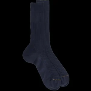 Homme Doré Doré Chaussettes^Chaussettes Homme luxe en laine mérinos extra fine - Bleu marine foncé