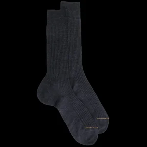 Homme Doré Doré Chaussettes^Chaussettes Homme luxe en laine mérinos extra fine - Gris