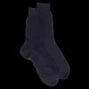 Homme Doré Doré Chaussettes^Chaussettes homme luxe en pure soie - Bleu marine
