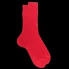 Homme Doré Doré Chaussettes^Chaussettes homme luxe en pur fil d'écosse extra fin - Rouge ponceau