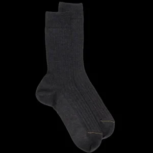 Homme Doré Doré Chaussettes^Chaussettes Homme luxe en cachemire et soie - Gris anthracite