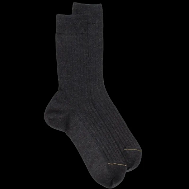 chaussettes_homme_luxe_en_0-3.webp Homme Doré Doré Chaussettes^Chaussettes Homme luxe en cachemire et soie - Gris anthracite