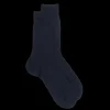 Homme Doré Doré Chaussettes^Chaussettes Homme pur fil d'écosse en maille jersey - Bleu marine foncé