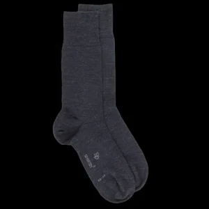 Homme Doré Doré Chaussettes^Chaussettes homme Sensation en laine mérinos & Coton égyptien - Gris anthracite