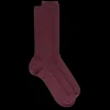 Homme Doré Doré Chaussettes^Chaussettes homme spéciales jambes sensibles sans bord élastique en laine - Aubergine