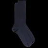 Homme Doré Doré Chaussettes^Chaussettes homme spéciales jambes sensibles sans bord élastique en laine - Bleu foncé