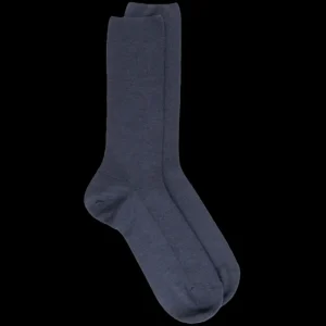 Homme Doré Doré Chaussettes^Chaussettes homme spéciales jambes sensibles sans bord élastique en laine - Bleu
