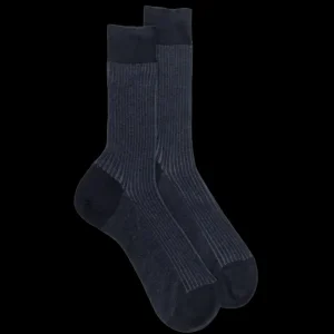 Homme Doré Doré Chaussettes^Chaussettes Homme Subtile en fil d'écosse - Bicolore bleu