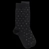 Homme Doré Doré Chaussettes^Chaussettes hommes en fil d'Ecosse avec petit motif D en deux couleurs -