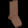 Homme Doré Doré Chaussettes^Chaussettes hommes en fil d'Ecosse avec petit motif D en deux couleurs - Marron Caille