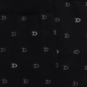 Homme Doré Doré Chaussettes^Chaussettes hommes en fil d'Ecosse avec petit motif D en deux couleurs -