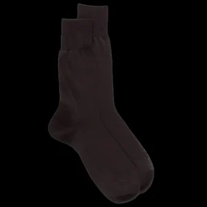 Homme Doré Doré Chaussettes^Chaussettes jersey en fil d'écosse renforcé - Marron
