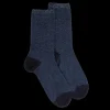 Femme Doré Doré Chaussettes^Chaussettes laine avec micro pois - Bleu marine