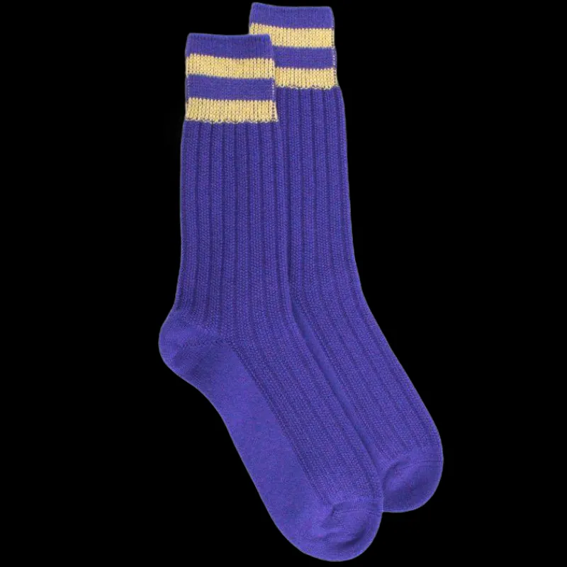 chaussettes_laine_et_cach_0.webp Femme Doré Doré Chaussettes^Chaussettes laine et cachemire unisex maille unie à côtes travaillées -