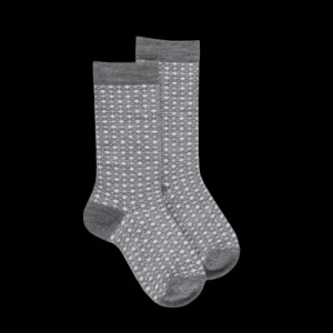 Enfant Doré Doré Chaussettes^Chaussettes laine et lurex motifs géométriques - Gris