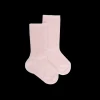 Enfant Doré Doré Chaussettes Hautes^Chaussettes longues à côtes pour enfants, en laine unie - Rose Azalée
