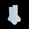 Enfant Doré Doré Chaussettes Hautes^Chaussettes longues à côtes pour enfants, en laine unie - Bleu Vague